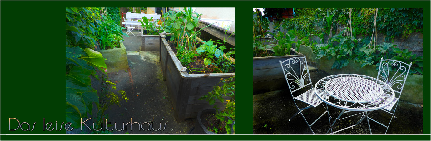 Der grüne Balkon - pictureline01 - zwei weisse Sessel im Grün