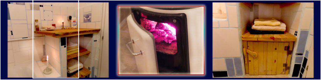 Das Holzofen-Badezimmer - Feuer und Wärme