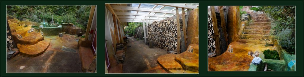 Waschbecken und Treppenaufstieg in den Kulturgarten - pictureline 01