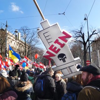 Demonstration gegen Pflichtinjektionen - Nein