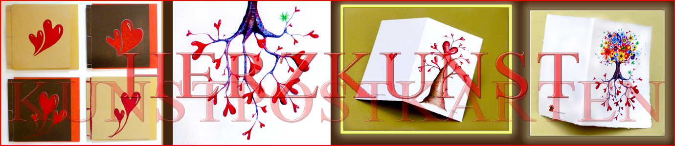 Kunstpostkarten Sabine Floner - pictureline 03 - Herzkunst - inrot